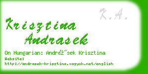 krisztina andrasek business card